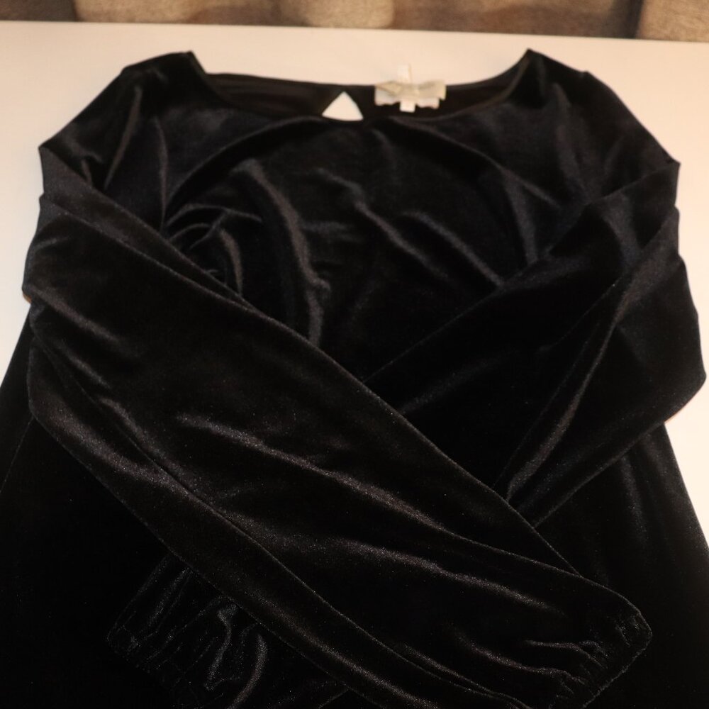 Laundry By Shelli Segal Black Velvet Shirt Size Small - Picture 4 of 11